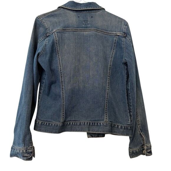 GAP Long Sleeve Button Down Stretch Pockets Denim Jean Jacket Blue Medium - Picture 3 of 6